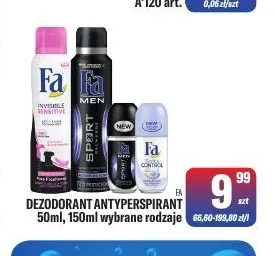 Dezodorant antyperspirant 150 ml Fa promocja w Tomi Markt