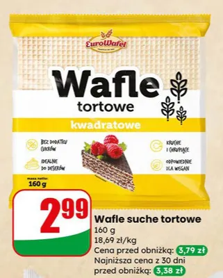 Wafle suche tortowe kwadratowe promocja w Dino