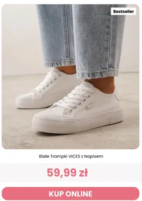 Trampki białe VICES z napisem promocja w Renee