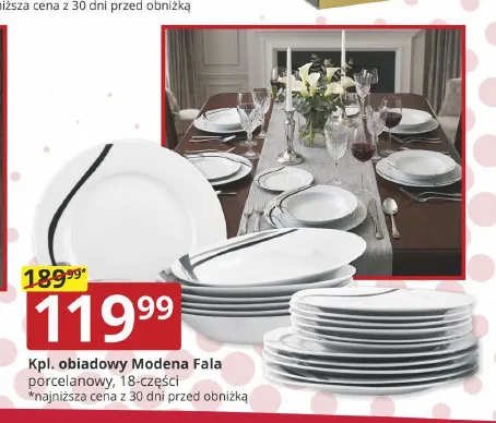Komplet obiadowy Modena Fala porcelanowy 18-częściowy promocja w Prymus AGD