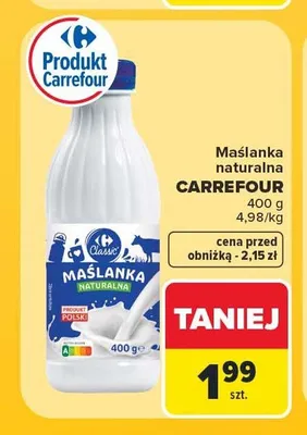 Maślanka naturalna Carrefour promocja w Carrefour Market