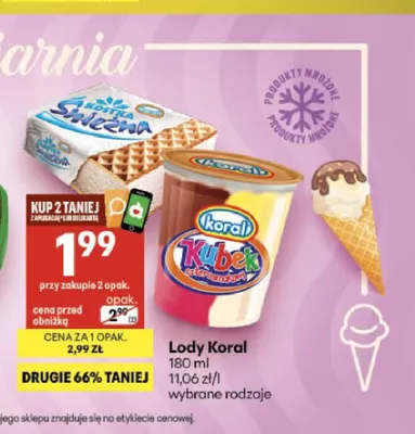 Lody Kubek czterosmakowy promocja w Delikatesy Centrum