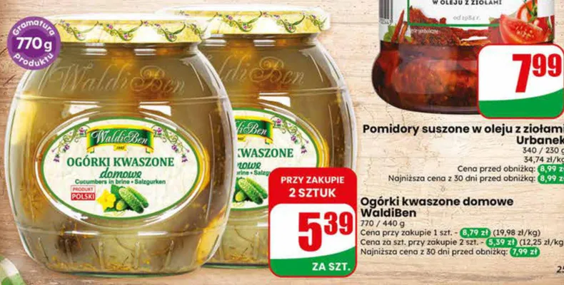 Pomidory suszone w oleju z ziołami Urbanek promocja w Dino