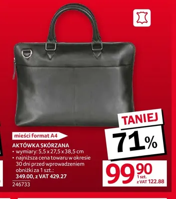 Aktówka skórzana promocja w Selgros