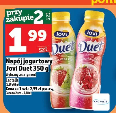 Napój jogurtowy poziomkowy promocja w TOPAZ