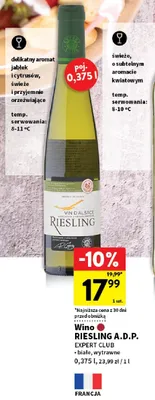 Wino riesling a.d.p. expert club promocja w Intermarche