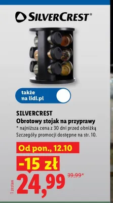 Obrotowy stojak na przyprawy Silvercrest promocja w Lidl