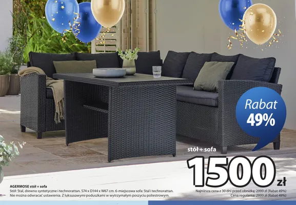 Stół + sofa AGERMOSE promocja w Jysk