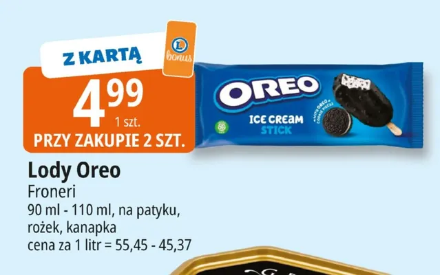 Lody Oreo kanapka promocja w Leclerc