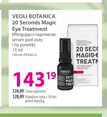20 Seconds Magic Eye Treatment liftingująco-naprawcze serum pod oczy i na powieki Veoli Botanica promocja w Hebe