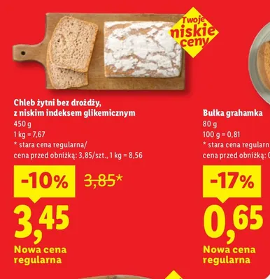 Chleb żytni bez drożdży z niskim indeksem glikemicznym promocja w Lidl