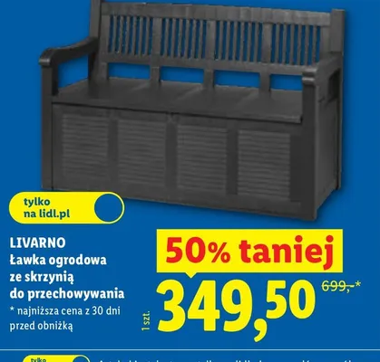 Ławka ogrodowa ze skrzynią do przechowywania LIVARNO promocja w Lidl
