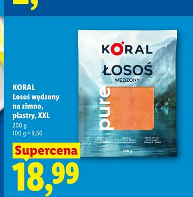 Łosoś wędzony na zimno plastry XXL Pure promocja w Lidl