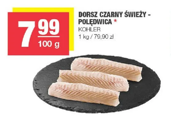 Dorsz czarny świeży - polędwica Kohler promocja w SPAR