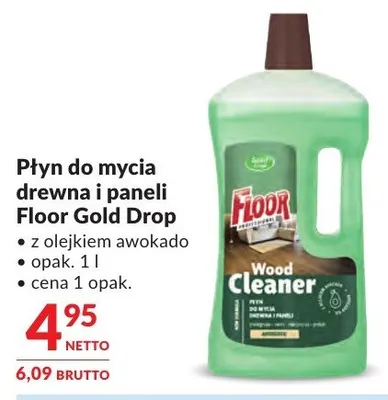 Płyn do mycia drewna i paneli Floor Gold Drop promocja w Makro