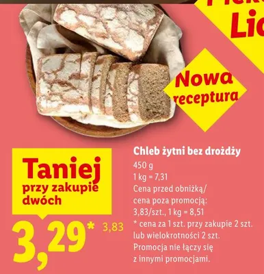 Chleb żytni bez drożdży promocja w Lidl