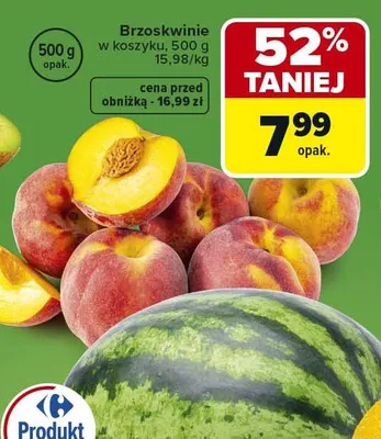 Brzoskwinie w koszyku promocja w Carrefour