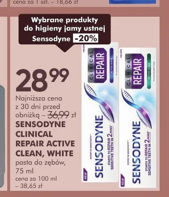 Pasta do zębów Sensodyne Clinical Repair Active Clean promocja w Super-Pharm
