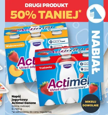 Napój jogurtowy Actimel Danone 6-pak promocja w Netto