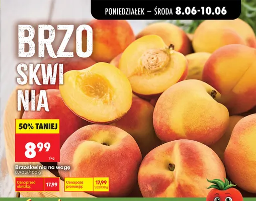 Brzoskwinia na wagę promocja w Biedronka