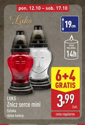 Znicz serce mini Luks promocja w Aldi