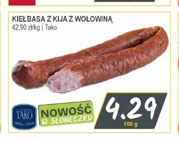 Kiełbasa z kija z wołowiną Tako promocja w Słoneczko