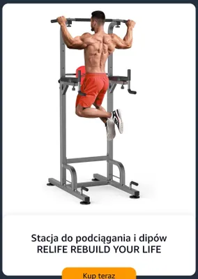 Stacja do podciągania i dipów Relife Rebuild Your Life promocja w Amazon