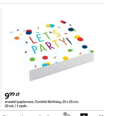 Serwetki papierowe Confetti Birthday 25x25 cm promocja w Empik
