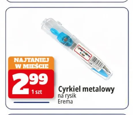 Cyrkiel metalowy na rysik Erema promocja w Leclerc