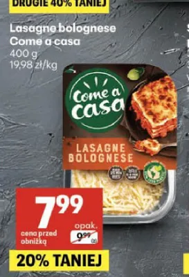 Lasagne bolognese Come a casa promocja w Delikatesy Centrum
