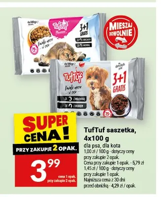 Karma dla psa TufTuf saszetka 4-pak 100g promocja w Twój Market