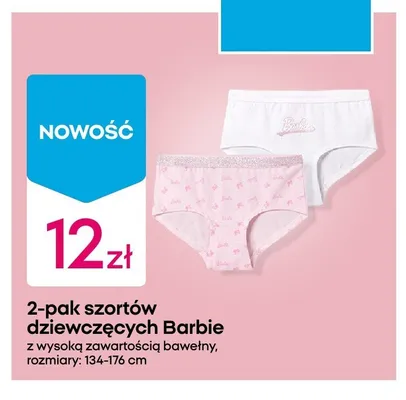 Szorty dziewczęce Barbie 2-pak promocja w Pepco