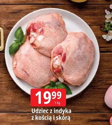 Udziec z indyka z kością i skórą promocja w Leclerc