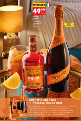 Wino musujące Zestaw Mionetto Aperitivo + Prosecco Treviso Brut promocja w Biedronka