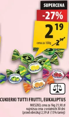 Cukierki Tutti Frutti, Eukaliptus promocja w Arhelan