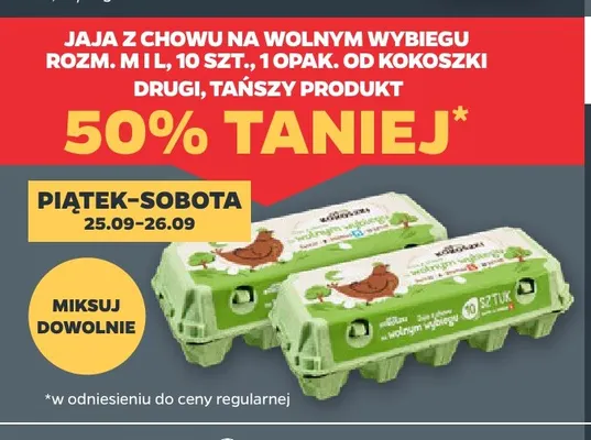 Jajka kurze z chowu na wolnym wybiegu rozm. L Od Kokoszki promocja w Netto