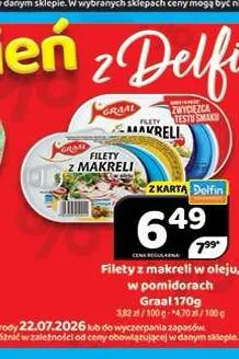 Filety z makreli w oleju Graal promocja w Delfin