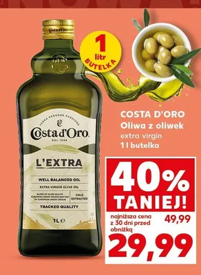 Oliwa z oliwek extra virgin Costa D'Oro L'Extra promocja w Kaufland