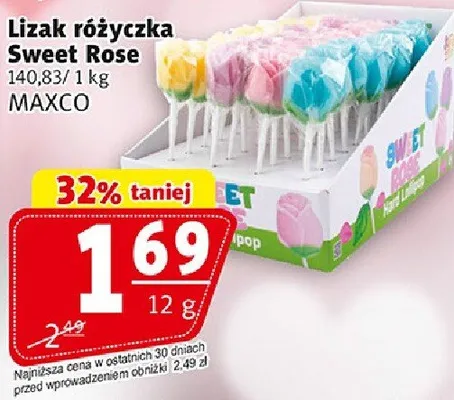 Lizak różyczka Sweet Rose promocja w Prim Market