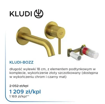 Bateria umywalkowa podtynkowa Kludi Bozz złoty szczotkowany promocja w Blu Salony Łazienek