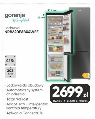 Lodówka Gorenje NRB620E6BX4WFE promocja w Max Elektro