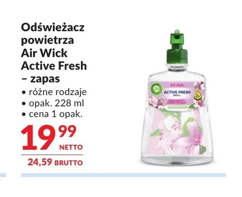 Odświeżacz powietrza Air Wick Active Fresh zapas promocja w Makro