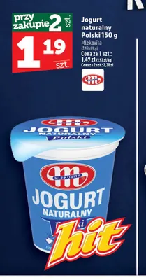 Jogurt naturalny Polski Mlekovita promocja w TOPAZ