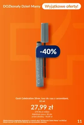 Tusz do rzęs z ceramidami Gosh Celebration Silver promocja w DOZ.PL