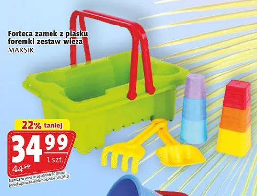 Forteca zamek z piasku foremki zestaw wieża MAKSIK promocja w Prim Market