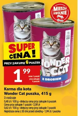 Karma dla kota Wonder Cat puszka z drobiem promocja w Twój Market