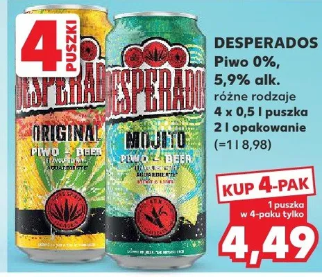 Piwo Desperados Original, Desperados Mojito promocja w Kaufland