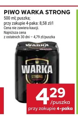 Piwo Warka Strong promocja w Stokrotka