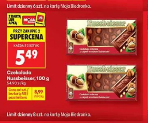 Czekolada Nussbeisser promocja w Biedronka