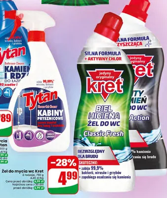 Żel do mycia wc Biel Higiena Classic Fresh Kret promocja w Dino